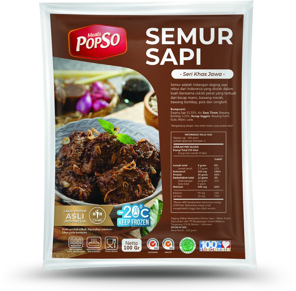 POPSO - Semur Daging Sapi (Beef Stew) Personal Pack - 250 Gram